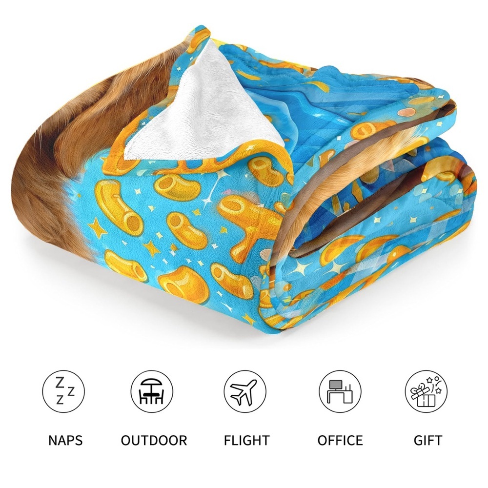 Golden Puppy Mac and CheeseThrow Blanket - 50x60 - Picture 5 of 6